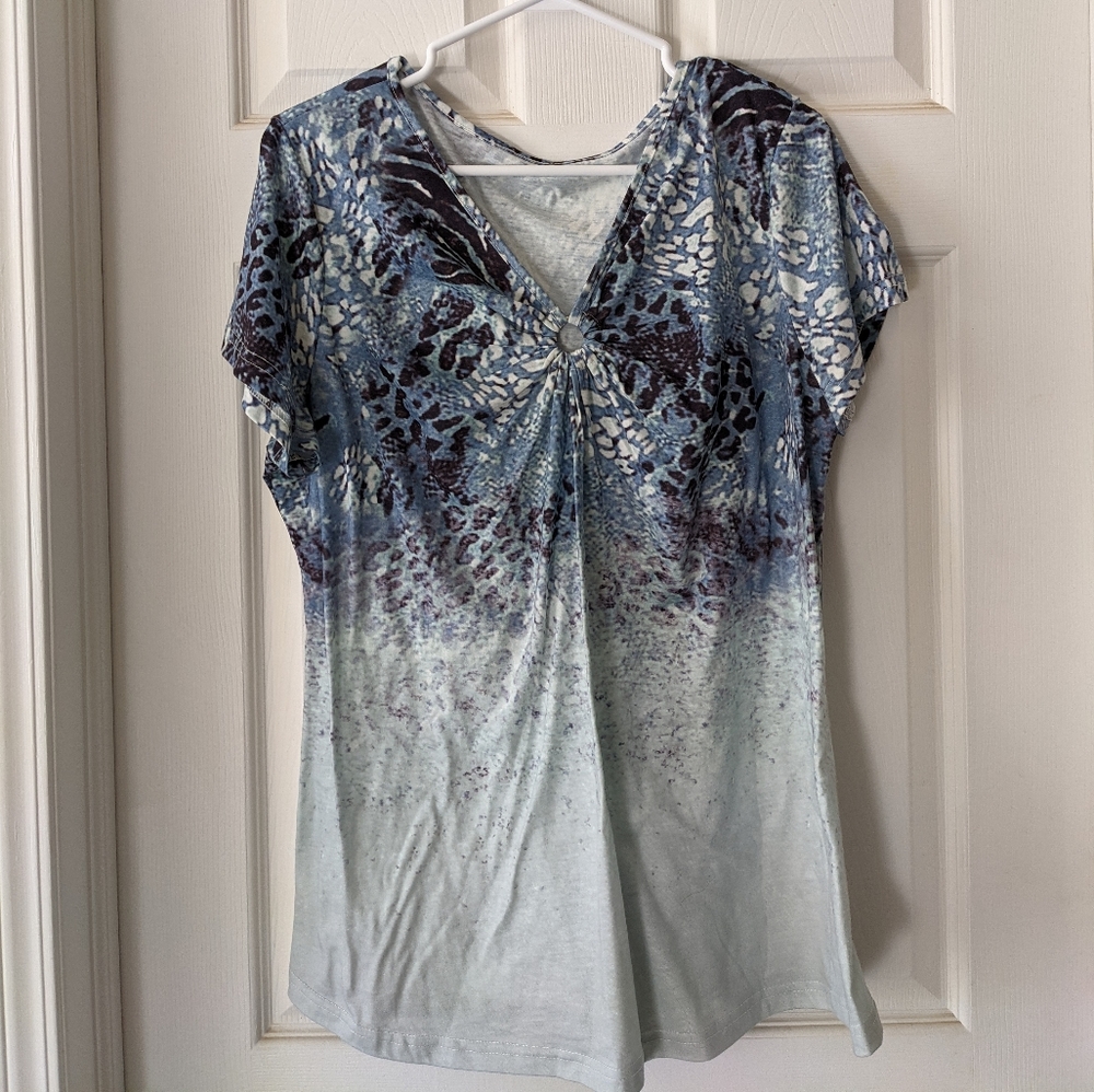 Zulily animal print blouse with ringed accent